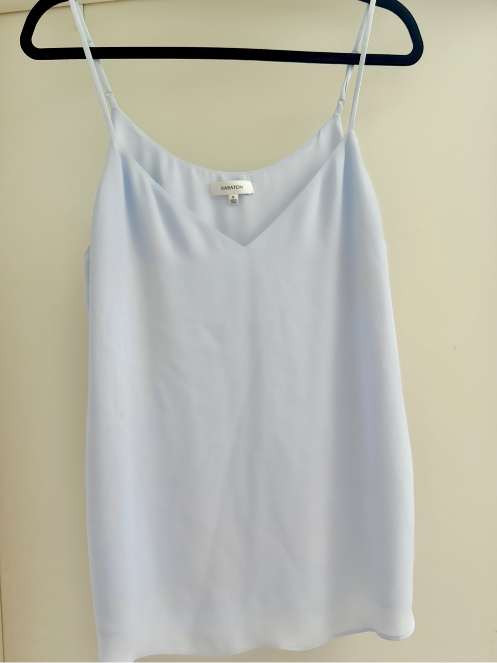 Aritzia Babaton Pale Blue V-Neck Silk-Blend Camisole
